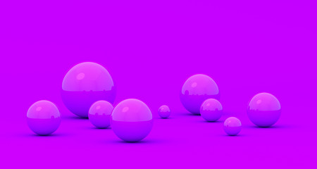 Abstract 3d render of spheres, composition with geometric shapes, modern background design