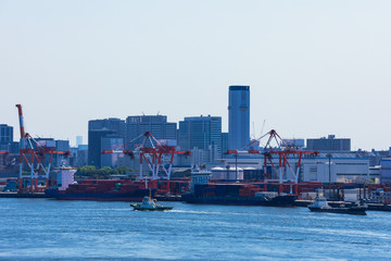 (東京都-都市風景)晴れた日の品川湾岸風景１