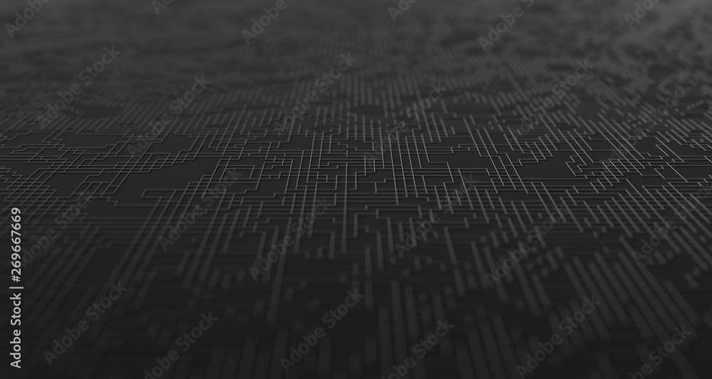 Aufkleber abstract 3d render of technological surface, modern background design