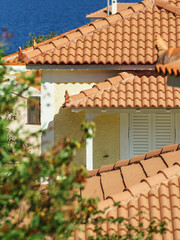 Roof of greek house in suburbs