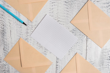 Envelopes highlighter ruled paper sheet wooden retro vintage background