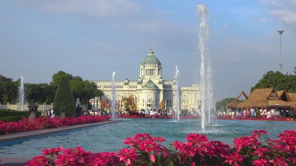 BANGKOK - DEM 14:People Travel to dress up in contemporary Thai style Love and warmth at Winter's end festival (Oon Ai Rak event) on December 14,2018 at the Royal Plaza,Dusit Palace in Bangkok,Thailan