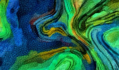 Abstract acrylic background. Watercolor texture. Psychedelic crazy art. Unusual elegant design pattern. Warm and very bright pastel colors. Dry liquid little acrylic effect. Swirls and waves elements.
