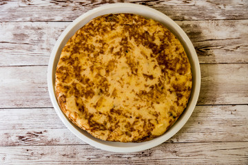 Traditional Spanish omelette. Spanish Tortilla.