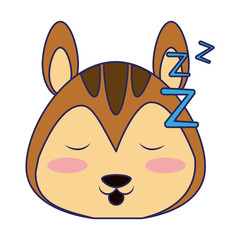Cute squirrel animal cartoon blue lines