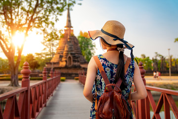 Sunset and light in Sukhothai historical park