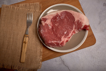 red veal chop on a plate