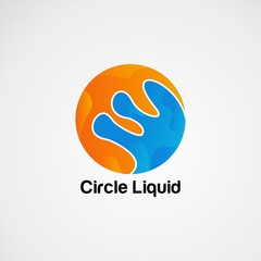 circle liquid logo vector, icon, element, and template for company