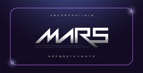 sport modern alphabet space font. technology typography white regular fonts uppercase. vector illustration