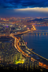 Fototapeta na wymiar Top View of Seoul City