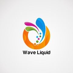 wave liquid colorful concept, icon, element, and template for company