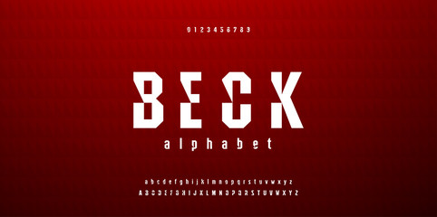 Modern abstract font alphabet numbers. Technology and sport split, cut, or diamond concept graphic element. vector illustraion
