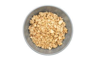 Granola,Almond and oat cereals in a bowl.Healthy Food for breakfast.