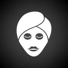 Woman Head With Moisturizing Mask Icon