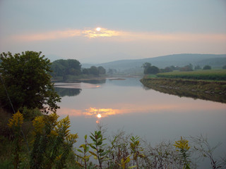 River sunrise in Vermont