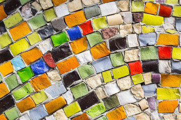 multicolored mosaics on the wall 