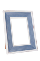 Fototapeta premium White & Blue Vintage Frame isolated on White background.