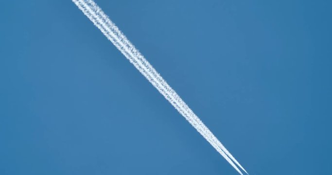 Jet contrail. Contrail.