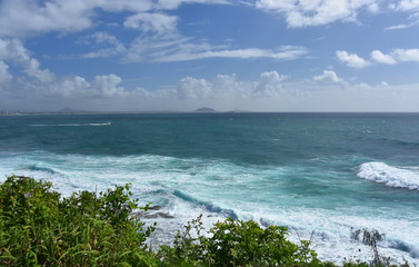 Beautiful weather at Buddina Beach along Pacific Boulevard (Sunshine Coast, Queensland, Australia). View from Buddina Beach from Beacon Lighthouse Reserve.