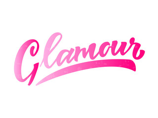 Glamour modern handlettering text. Design print for t-shirt, label, sticker, greeting card, banner, beauty shop, baeuty salon, magazine. Vector illustration on background. 