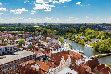 Panoramic view of Lubeck, Germany