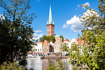Scenic summer day view of the Old Town architecture in Lubeck, Germany
