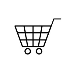 Shopping cart vector icon. Trolley icon isolated on white background