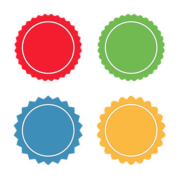 Set of sunburst badges, labels, stickers. Vector illustration