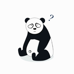 Cute confuse panda in flat style © tanawin