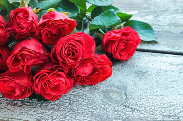 Bouquet of red roses flowers