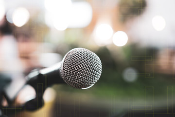 Microphones for speech or speaking in seminar Conference room, talking for lecture to audience...