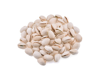 pistachio nuts on white background