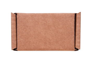 Small brown cardboard box, isolated