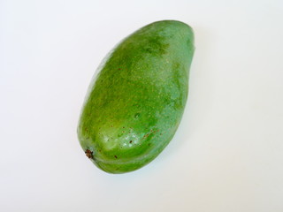 organic green mango isolated white background