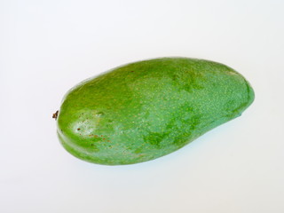 organic green mango isolated white background
