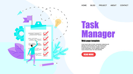 Web template. Task manager concept. To-Do list apps. Vector illustration.