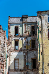 Fototapeta na wymiar Ruins of an Abandoned Building in Riga, Latvia