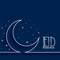 Fototapeta na wymiar eid mubatak moon and star greeting design