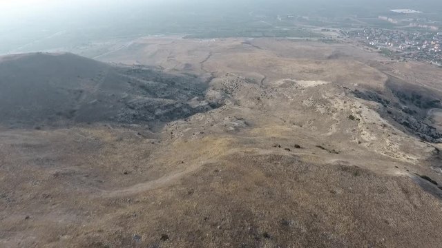 antique castle from drone with antique city