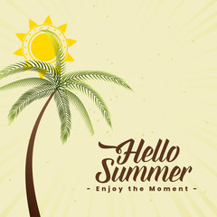 Fototapeta na wymiar summer background with palm tree and sun