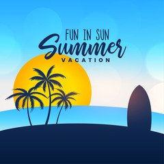 Fototapeta na wymiar summer vacation poster design background