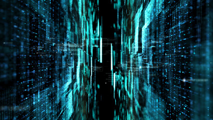 Futuristic digital matrix particles grid virtual reality abstract cyber space environment background