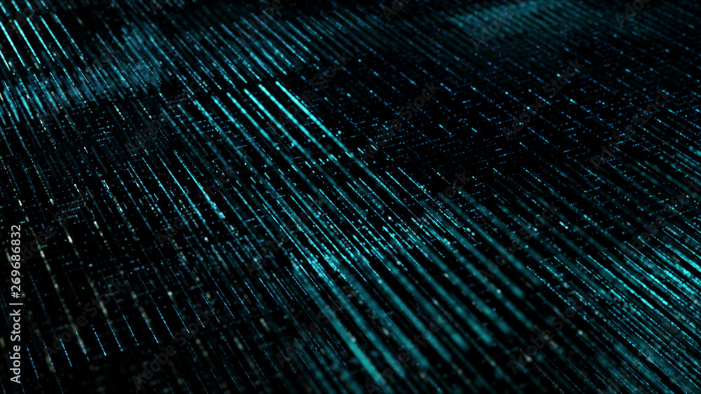 Aufkleber Futuristic digital matrix particles grid virtual reality abstract cyber space environment background