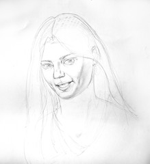 portrait, pencil drawing illustration, sketch