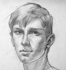 portrait, pencil drawing illustration, sketch © vadim_fl