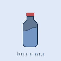 New trendy bottle of water flat design icon vector