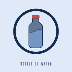 New trendy bottle of water flat design icon vector