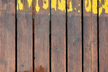 Top view of wet wooden planks of an harbor