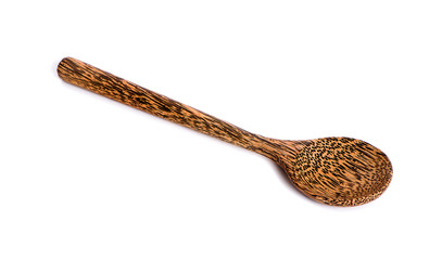 Wooden spoon isolated on white background