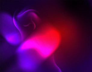 Shiny metallic neon waves vector design